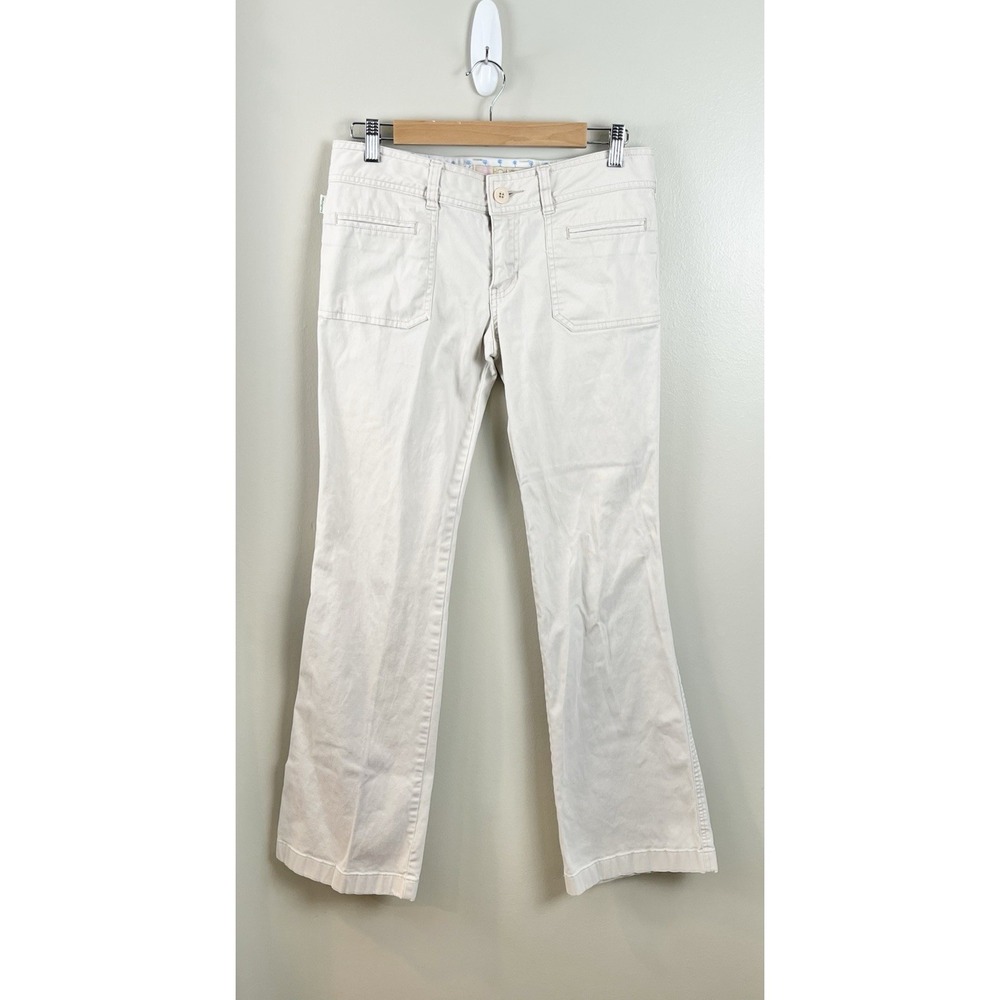 Hollister Y2K Chino Pants Women's 7 Low Rise Slit‎ Pockets Coastal Wide Leg